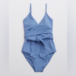 Aerie Pique Wrap One Piece Swimsuit
